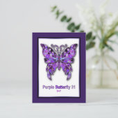 Paarse Vlinder 31 Postkaart (Staand voorkant)