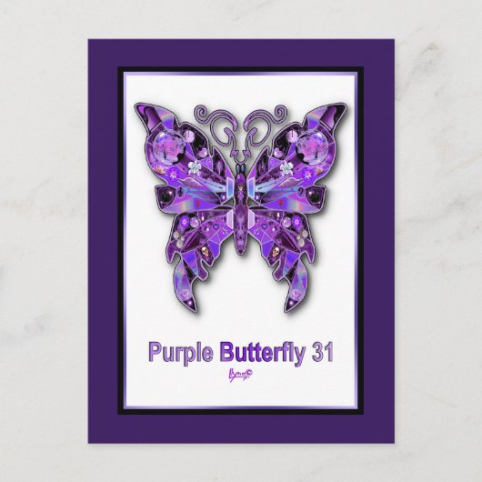 Paarse Vlinder 31 Postkaart (Voorkant)