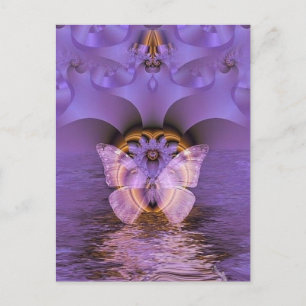 Paarse vlinder Abstract Briefkaart