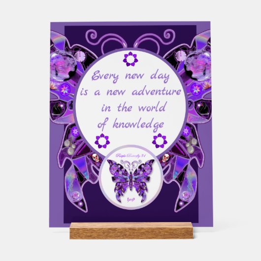 paarse vlinder acryl bord (Voorkant)