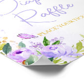 Paarse Vlinder Baby shower Luier Raffle Poster (Hoek)
