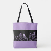 Paarse Vlinder & Bloementuin Esthetisch Tas Ba (Achterkant)