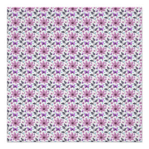 Paarse Vlinder Bloemmotief Cute Cottagecore  Perfect Poster