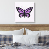 Paarse vlinder canvas afdruk (Insitu (Slaapkamer))