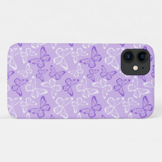 Paarse vlinder Case-Mate iPhone case (Achterkant (horizontaal))