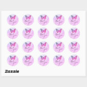 paarse vlinder dank u ronde sticker (Vel)