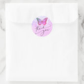 paarse vlinder dank u ronde sticker (Tas)