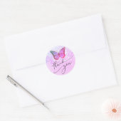 paarse vlinder dank u ronde sticker (Envelop)