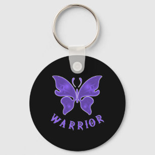 Paarse Vlinder Fibro Migraine Lupus Warrior Awar Sleutelhanger