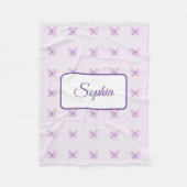 Paarse vlinder fleece deken (Voorkant)