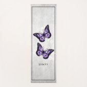 Paarse vlinder Floral Yoga Mat (Voorkant)