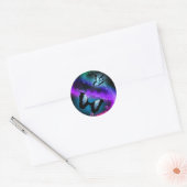 Paarse vlinder genesis ronde sticker (Envelop)
