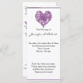 Paarse vlinder hart bruiloft programma (Voorkant / Achterkant)