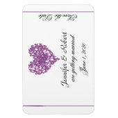 Paarse Vlinder Hart Bruiloft Save the Date Magneet (Verticaal)