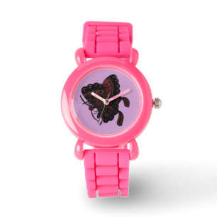 Paarse vlinder horloge