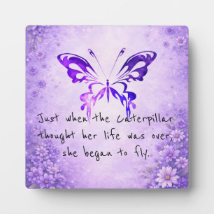Paarse Vlinder Inspirerende Spreuk Fotoplaat