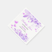 Paarse vlinder Kisses en Baby Vernissen Baby showe Servet (Hoek)