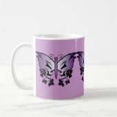 Paarse vlinder koffiemok (Links)