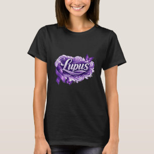 Paarse Vlinder Krijger Ondersteuning voor Lupus Be T-shirt