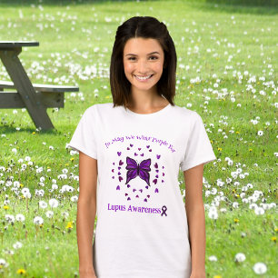 Paarse vlinder lupus bewustzijn Paarse lint mei T-shirt
