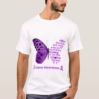 Paarse vlinder lupus gezondheidsondersteuning lupu t-shirt