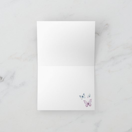 Paarse vlinder meisje Baby shower dank u kaart (Binnen)