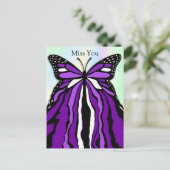  Paarse vlinder | Miss U Briefkaart (Staand voorkant)