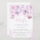 Paarse Vlinder Ons Kleine Vlinder Baby shower Kaart (Voorkant / Achterkant)