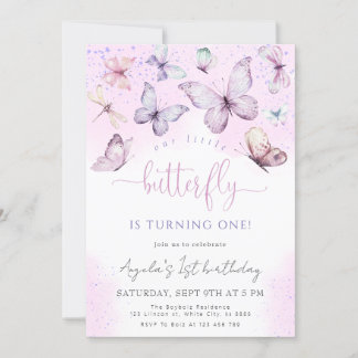 Paarse Vlinder Ons Kleine Vlinder Baby shower Kaart