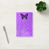 Paarse vlinder op Glitter Post-it® Notes (Kantoor)