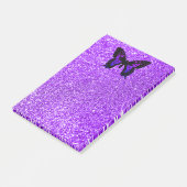 Paarse vlinder op Glitter Post-it® Notes (Schuin)