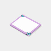 Paarse &vlinder plakbriefjes post-it® notes (Schuin)