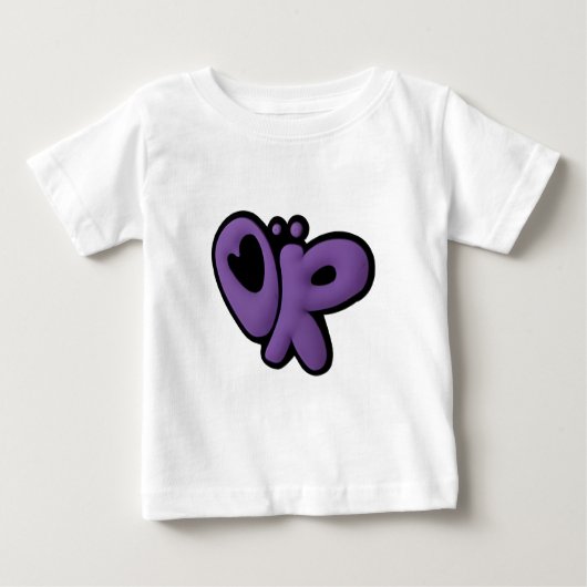 Paarse vlinder Pop Art T-shirt (Voorkant)