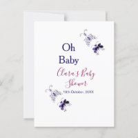 Paarse vlinder roze baby shower oh baby modern