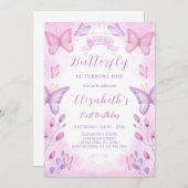 Paarse vlinder - uitnodiging (Voorkant / Achterkant)