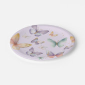 Paarse vlinder verjaardag papieren bordje (Gekanteld)