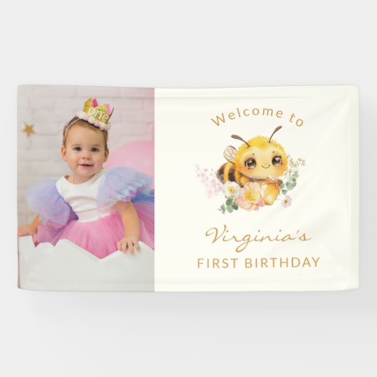 Paarse vlinder verjaardagsbanner spandoek (Horizontaal)