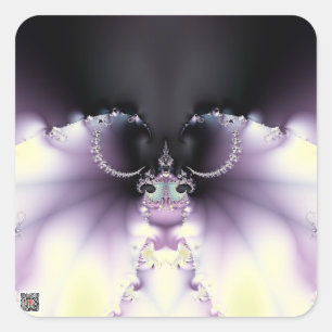 Paarse vlinder vierkante sticker