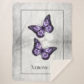 Paarse vlinderbloemigen - Aangepast Sherpa Deken (Voorkant)
