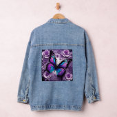 Paarse vlinderbloemigen denim jacket (Hangar)
