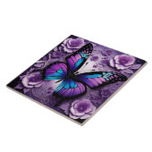 Paarse vlinderbloemigen tegeltje (Zijkant)