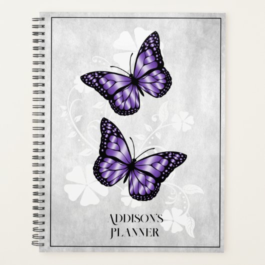 Paarse vlinderbloemplank planner (Voorkant)