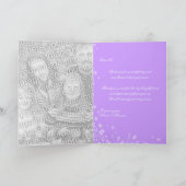 Paarse vlinderbruiloft bedankkaart (Binnen)