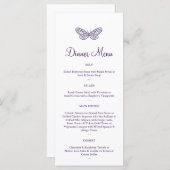 Paarse vlinderkussen menu (Voorkant / Achterkant)