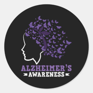 Paarse Vlinders Alzheimer Bewustzijn Paarse Ronde Sticker