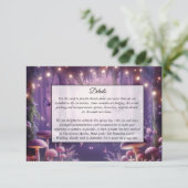 Paarse vlinders en Starlit Skies bruiloft Informatiekaartje (Staand voorkant)