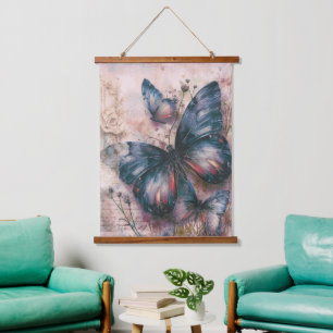  Paarse vlinders Hangend Wandkleed
