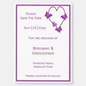 Paarse vlinders Heart Design Wedding Magneet (Voorkant)