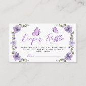 Paarse Vlinders Luier Raffle Informatiekaartje (Voorkant)