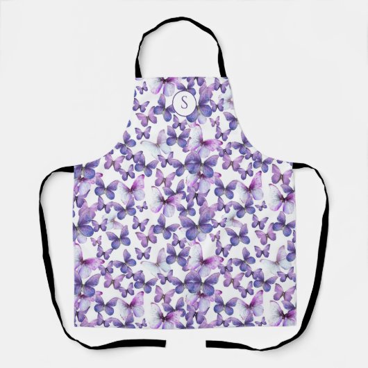 Paarse vlinders Modern Elegant Custom Monogram Schort (Voorkant)